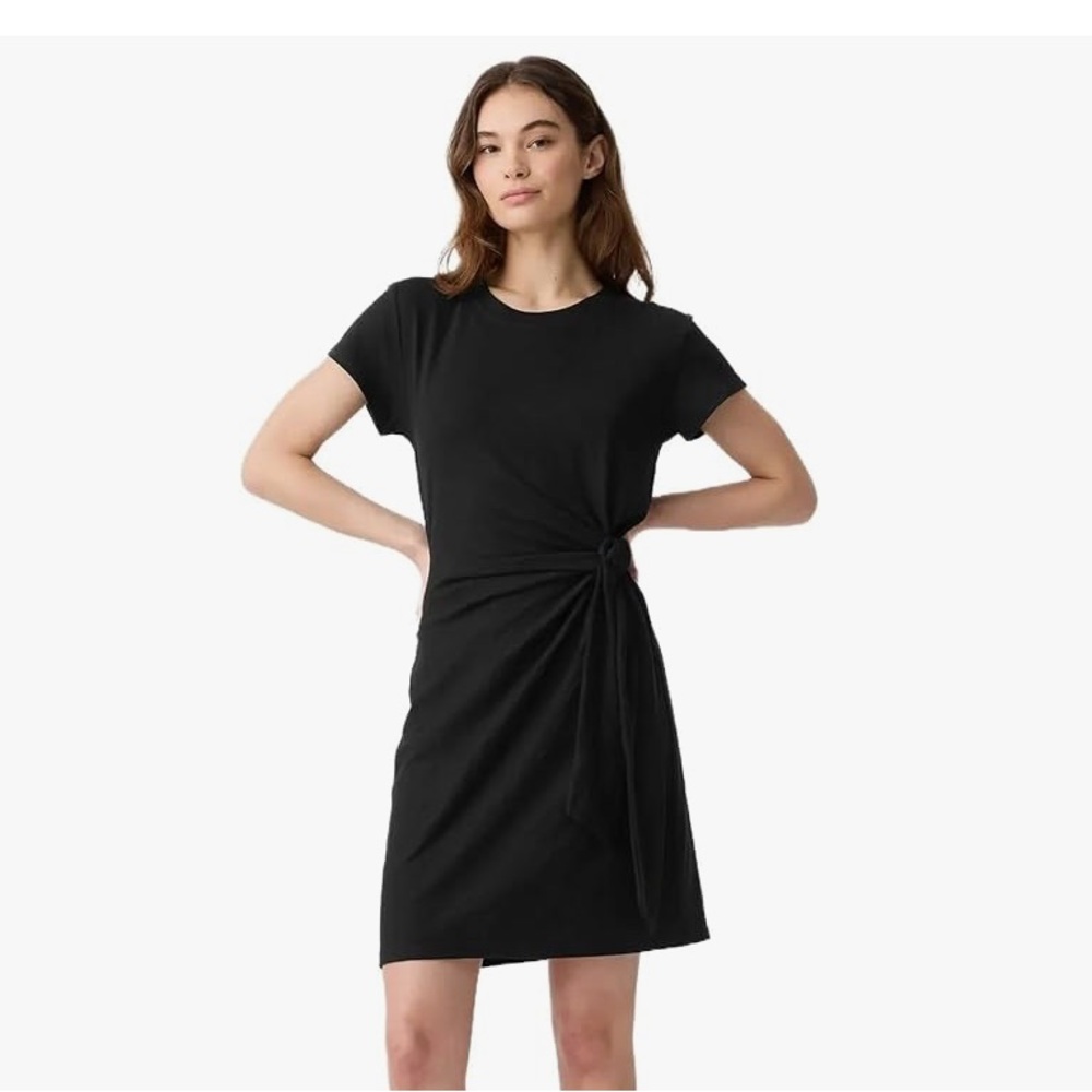 158 GAP Little Black Cotton dress Casual with tie waist detail